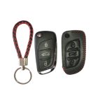 Bőr tok Peugeot Flip távirányító kulcshoz 3 gombos PG-C
