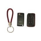 Bőr tok Peugeot távirányító kulcshoz 3 gombos
